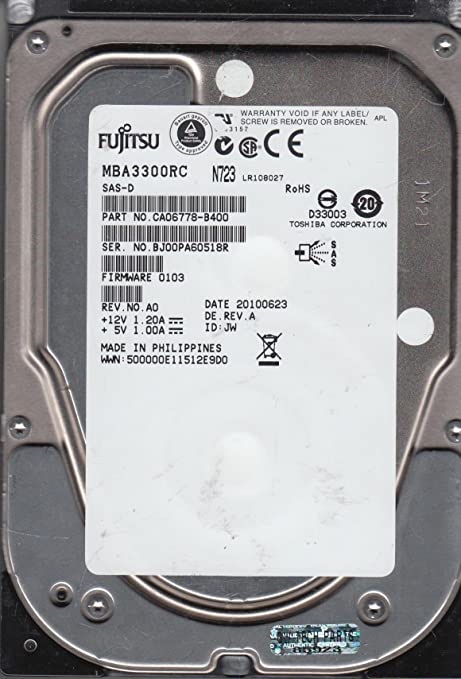 FUJITSU SAS HDD 300GB 15k 3.5" CA06778-B400 LFF Hard Disk - 1YW