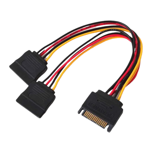 GENERIC CABLE - SATA Male to Dual SATA Male Female Power Splitter Cable New